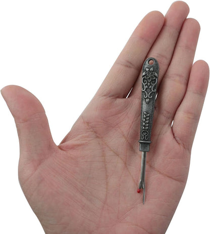 4pcs Vintage Mini Thread Remover Embroidery Handmade Clothes Cutter Tool Cross Stitch Pick Thread Cutter Sewing Thread Remover Knife Metal Sewing Seam Ripper