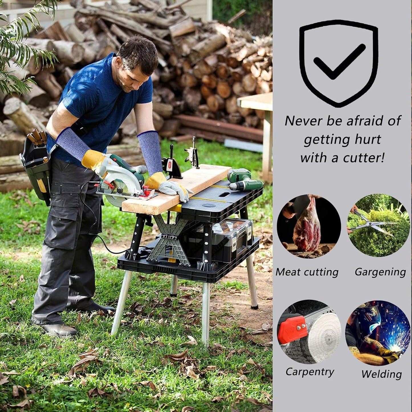 Arm Protection Sleeves Level 5 Protection Cut Burn Resistant Sleeve Anti Abrasion Forearm Cover Protector