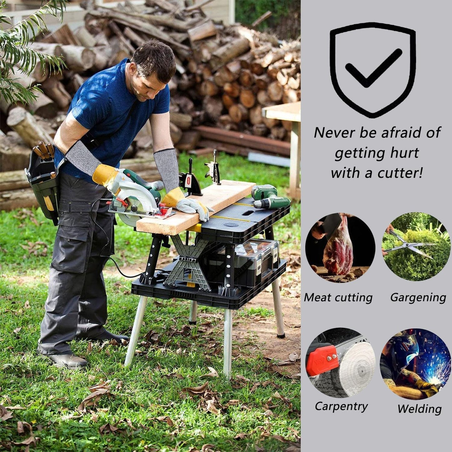 Arm Protection Sleeves Level 5 Protection Cut Burn Resistant Sleeve Anti Abrasion Forearm Cover Protector