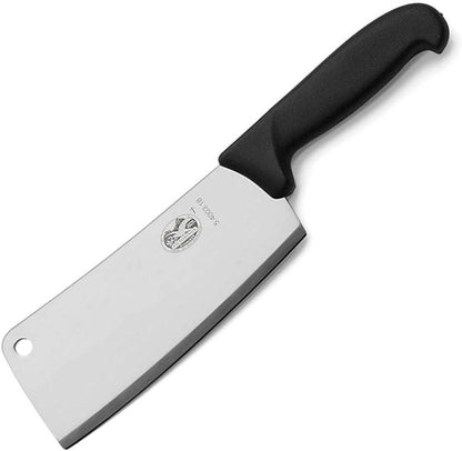 Fibrox Pro 7" Kitchen Cleaver - Heavy Duty Meat Bone Chopper | Weighted straight edge blade for butchering joints, non-slip ergonomic handle, Swiss made durable dishwasher safe steel