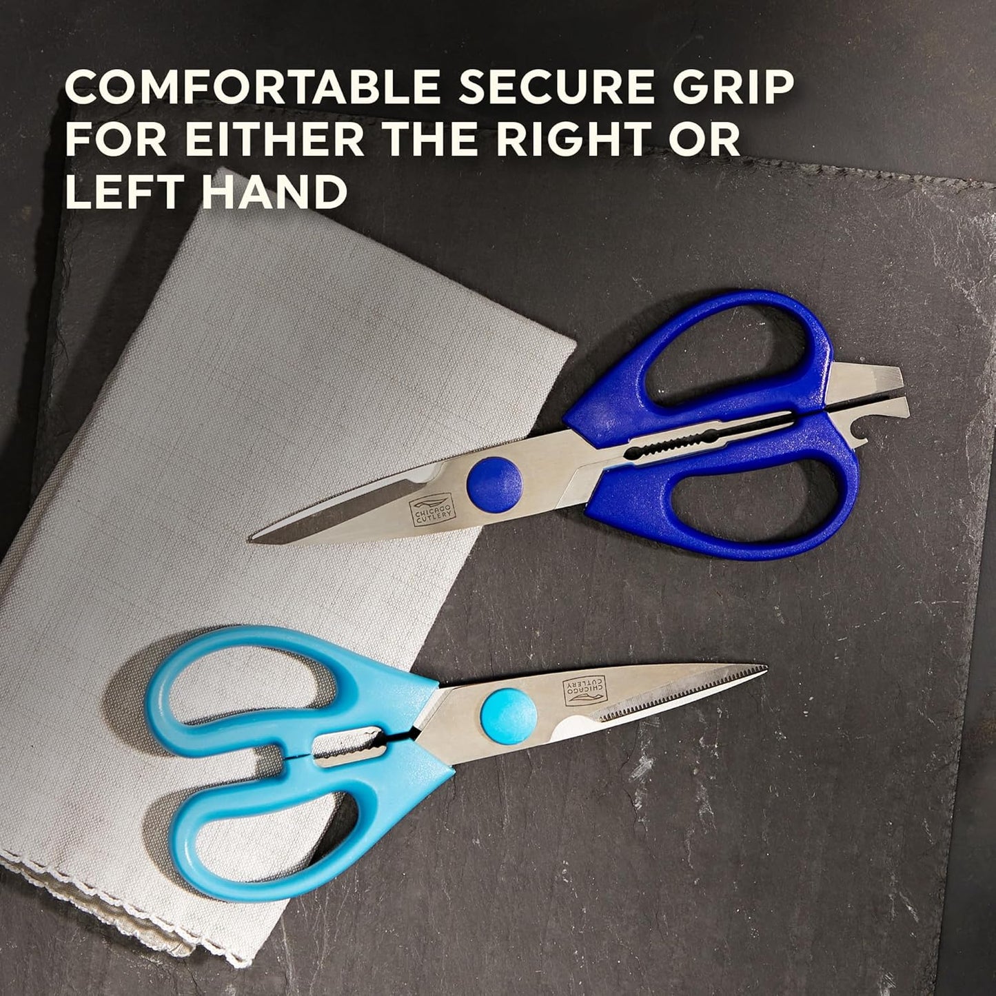 2-Pack Soft Grip Kitchen Scissors Shears With Bottle Opener, All Purpose Stainless Steel Utility Scissors, For Everyday Kitchen Office Home Arts & Craft