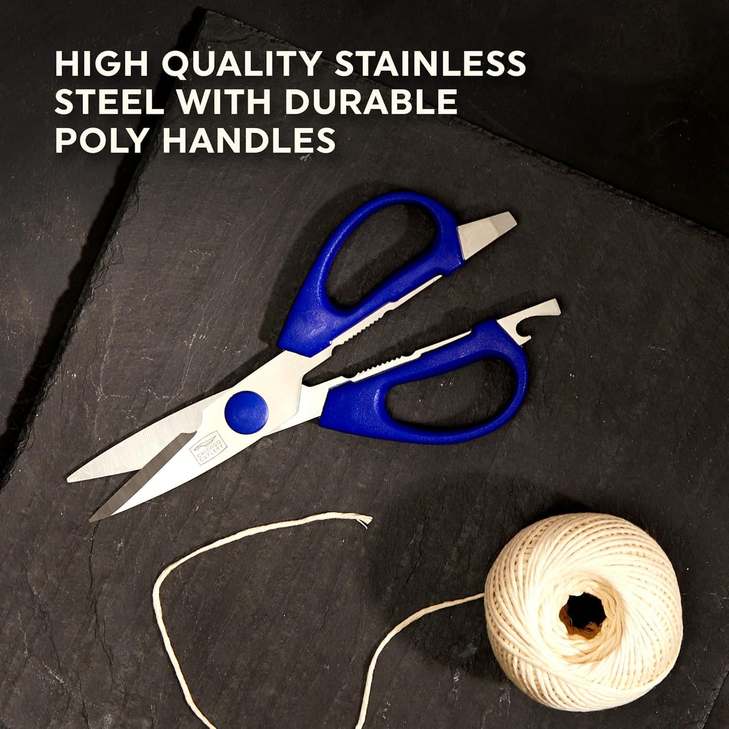 2-Pack Soft Grip Kitchen Scissors Shears With Bottle Opener, All Purpose Stainless Steel Utility Scissors, For Everyday Kitchen Office Home Arts & Craft