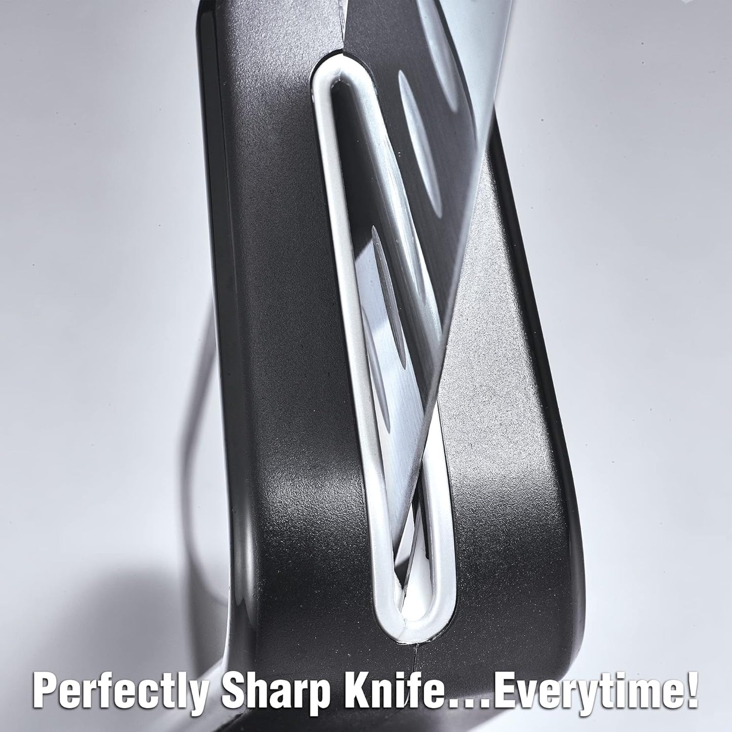 EverBlade Self Sharpening Professional Chef Knife, German Steel Kitchen Knife in Knife Block with Convex Edge for Easy Slicing, Versatile & Durable