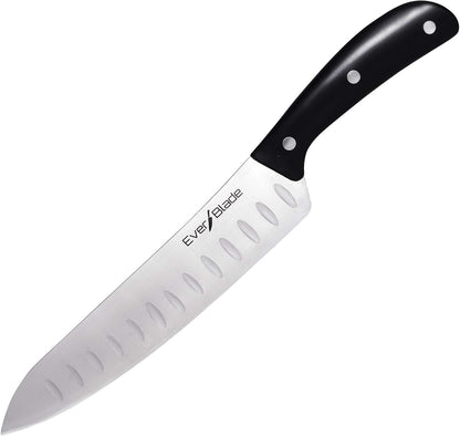 EverBlade Self Sharpening Professional Chef Knife, German Steel Kitchen Knife in Knife Block with Convex Edge for Easy Slicing, Versatile & Durable