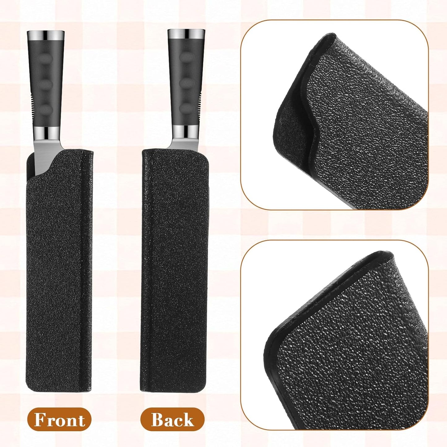 4'' Knife Guard 3 PCS Knife Edge Guards Universal Paring Knifes Sheath Waterproof Abrasion Resistant Knifes Covers or Sleeves, Plastic and Felt