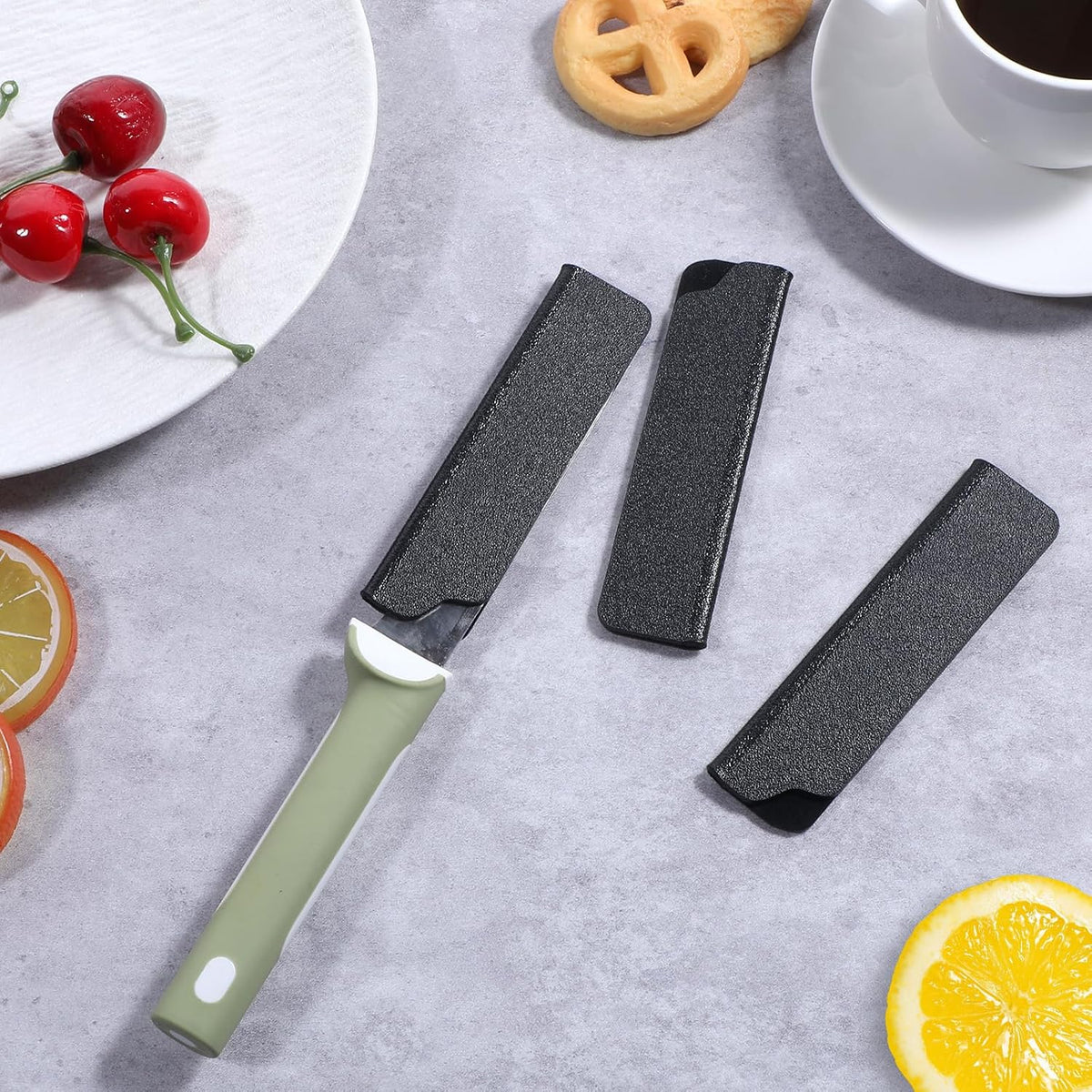 4'' Knife Guard 3 PCS Knife Edge Guards Universal Paring Knifes Sheath Waterproof Abrasion Resistant Knifes Covers or Sleeves, Plastic and Felt