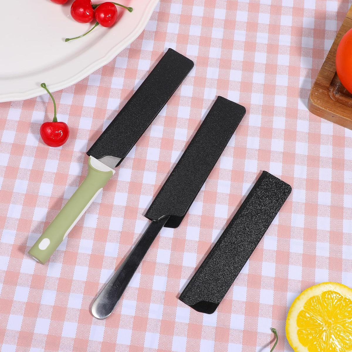 4'' Knife Guard 3 PCS Knife Edge Guards Universal Paring Knifes Sheath Waterproof Abrasion Resistant Knifes Covers or Sleeves, Plastic and Felt