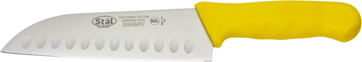 7" Yellow Plastic Santoku Knife