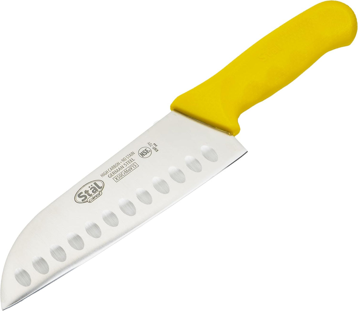 7" Yellow Plastic Santoku Knife