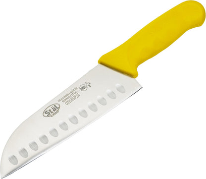 7" Yellow Plastic Santoku Knife