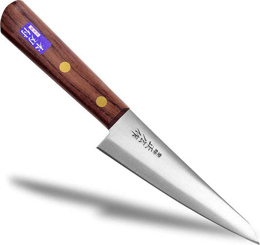 Masahiro Japanese Boning Knife Honesuki Knife 5.9" 150mm Traiangle Type | Seki Japan Japanese Carbon Steel Kitchen Cutlery, Chef Knives with Rose Wood Handle