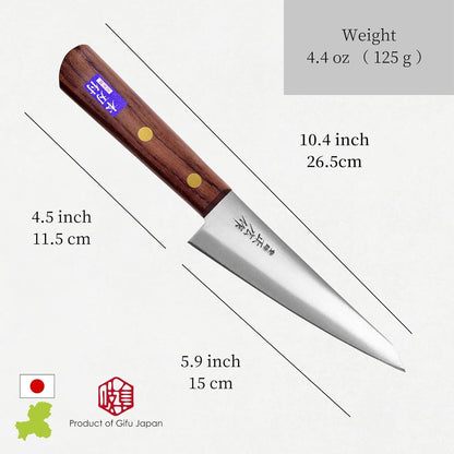 Masahiro Japanese Boning Knife Honesuki Knife 5.9" 150mm Traiangle Type | Seki Japan Japanese Carbon Steel Kitchen Cutlery, Chef Knives with Rose Wood Handle