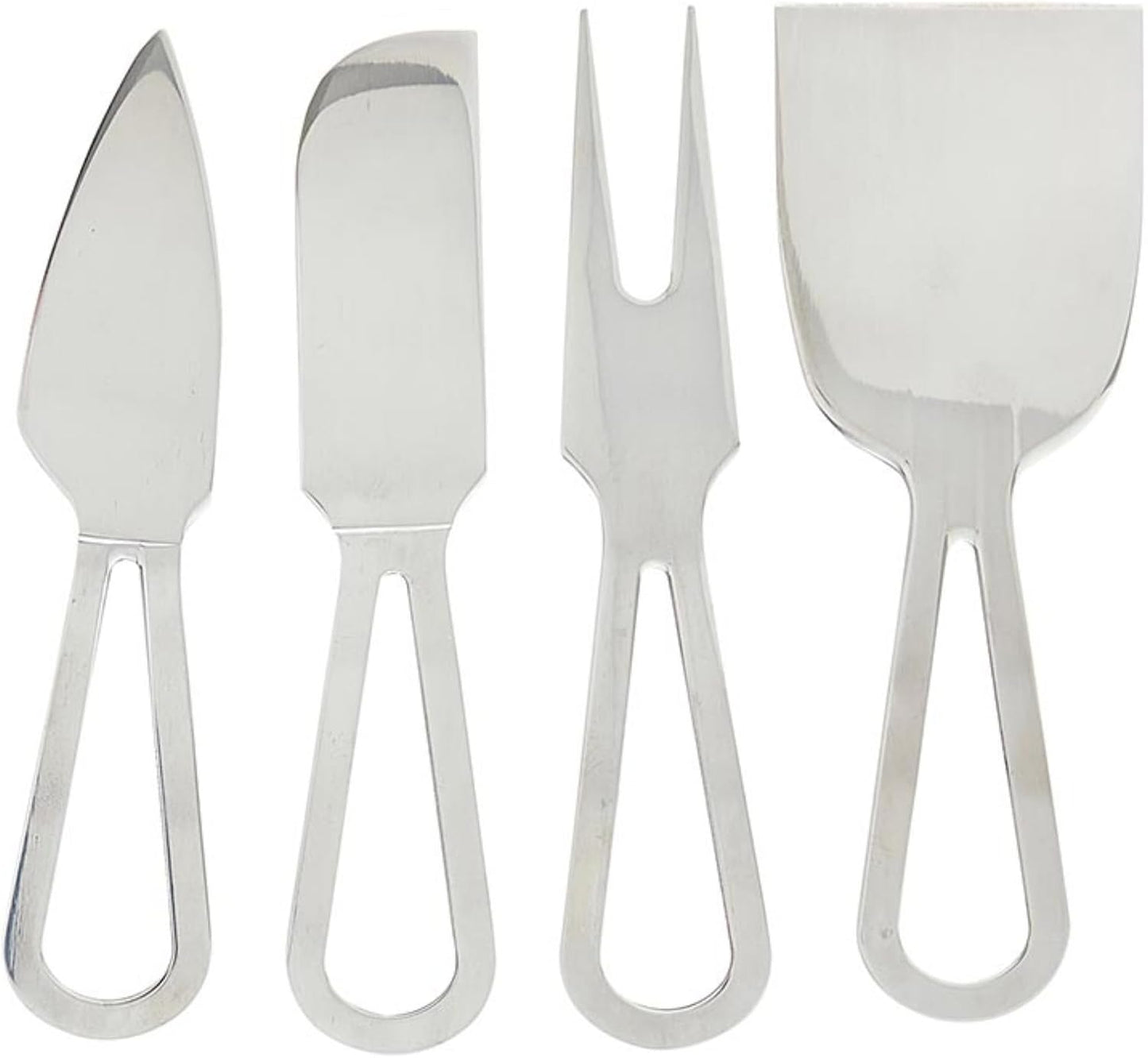 Cheese Knives - Gift Boxed Stainless Steel Wood Handled Bell & Chisel Knife & Fork Set, 3-Piece, Here for the Charcuterie