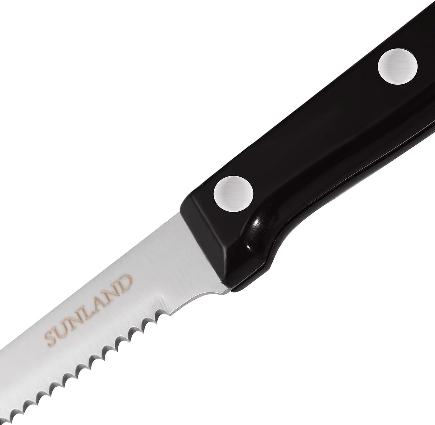 SUNALND Steak Knives Set,Micro Serrated Edge Full Tang Triple Riveted Steak Knife (4)