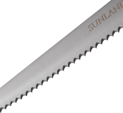 SUNALND Steak Knives Set,Micro Serrated Edge Full Tang Triple Riveted Steak Knife (4)