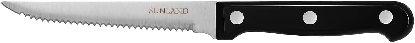 SUNALND Steak Knives Set,Micro Serrated Edge Full Tang Triple Riveted Steak Knife (4)