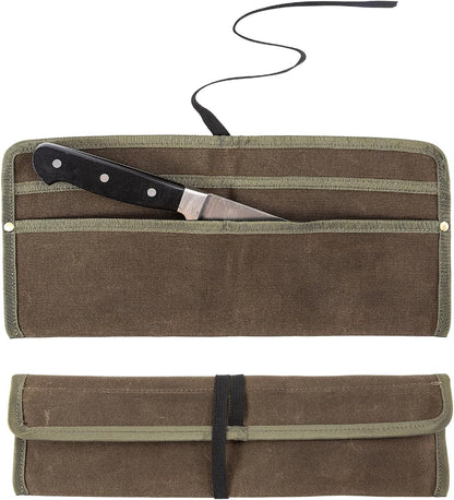 Chef Knife Sheath,Waxed Canvas Single Chef Knife Case Bag Roll for Traval,Sheaths for Chef's Kitchen knives,Tool Organizer Pouch Culinary Accessories Cooking Tools Roll,Gifts for Men
