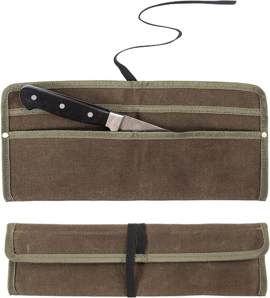 Chef Knife Sheath,Waxed Canvas Single Chef Knife Case Bag Roll for Traval,Sheaths for Chef's Kitchen knives,Tool Organizer Pouch Culinary Accessories Cooking Tools Roll,Gifts for Men
