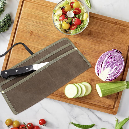 Chef Knife Sheath,Waxed Canvas Single Chef Knife Case Bag Roll for Traval,Sheaths for Chef's Kitchen knives,Tool Organizer Pouch Culinary Accessories Cooking Tools Roll,Gifts for Men