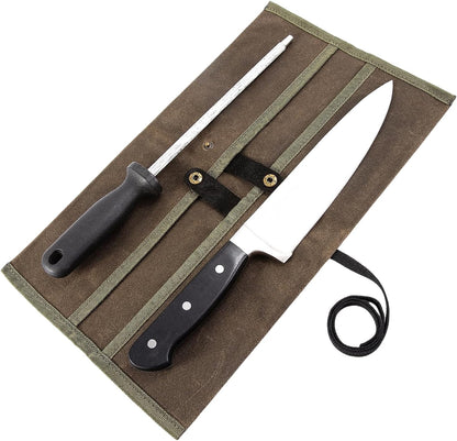 Chef Knife Sheath,Waxed Canvas Single Chef Knife Case Bag Roll for Traval,Sheaths for Chef's Kitchen knives,Tool Organizer Pouch Culinary Accessories Cooking Tools Roll,Gifts for Men