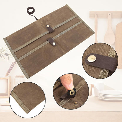 Chef Knife Sheath,Waxed Canvas Single Chef Knife Case Bag Roll for Traval,Sheaths for Chef's Kitchen knives,Tool Organizer Pouch Culinary Accessories Cooking Tools Roll,Gifts for Men