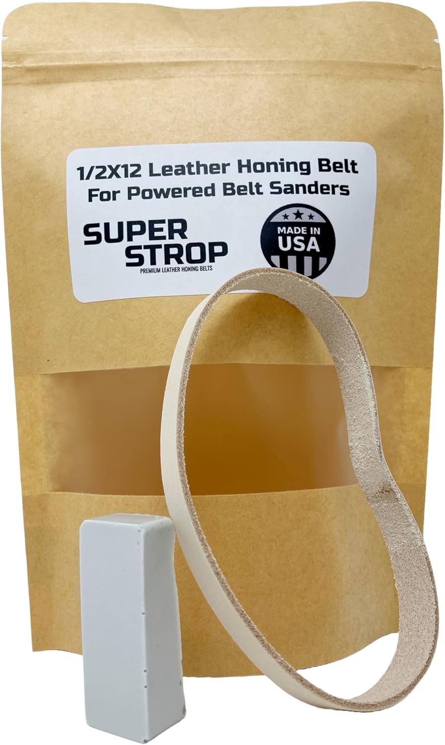 1/2 X 12 inch Leather Honing Belt Fits Original Work Sharp Knife and Tool Sharpener