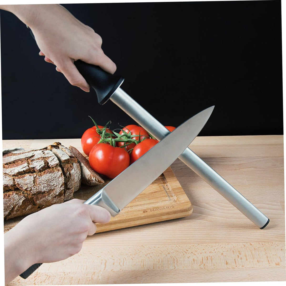 Carbon Steel Sharpener Rod Polishing Area Gourmet Stick for Kitchen and Chef Use