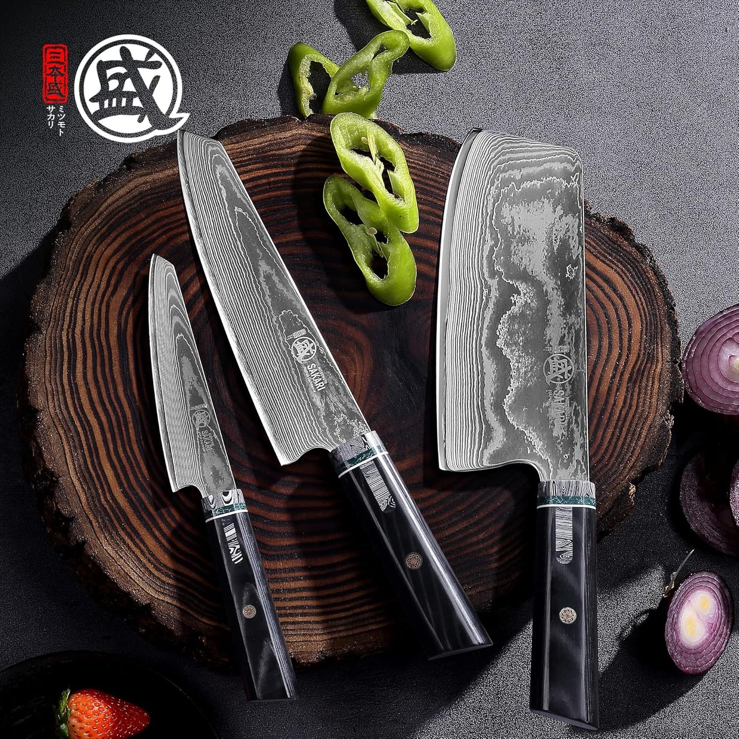 7 Inch Kiritsuke Chef Knife Damascus Steel - Hand Forged HAP40 Powder, Professional Kitchen Knife