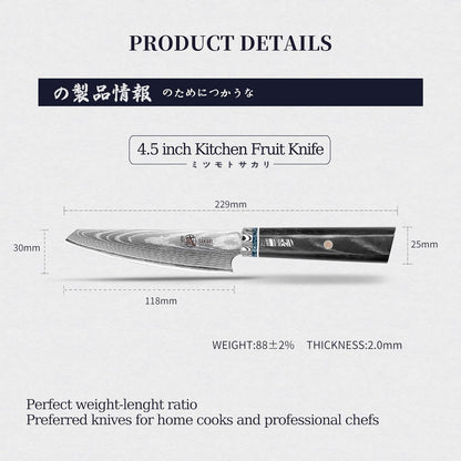 7 Inch Kiritsuke Chef Knife Damascus Steel - Hand Forged HAP40 Powder, Professional Kitchen Knife