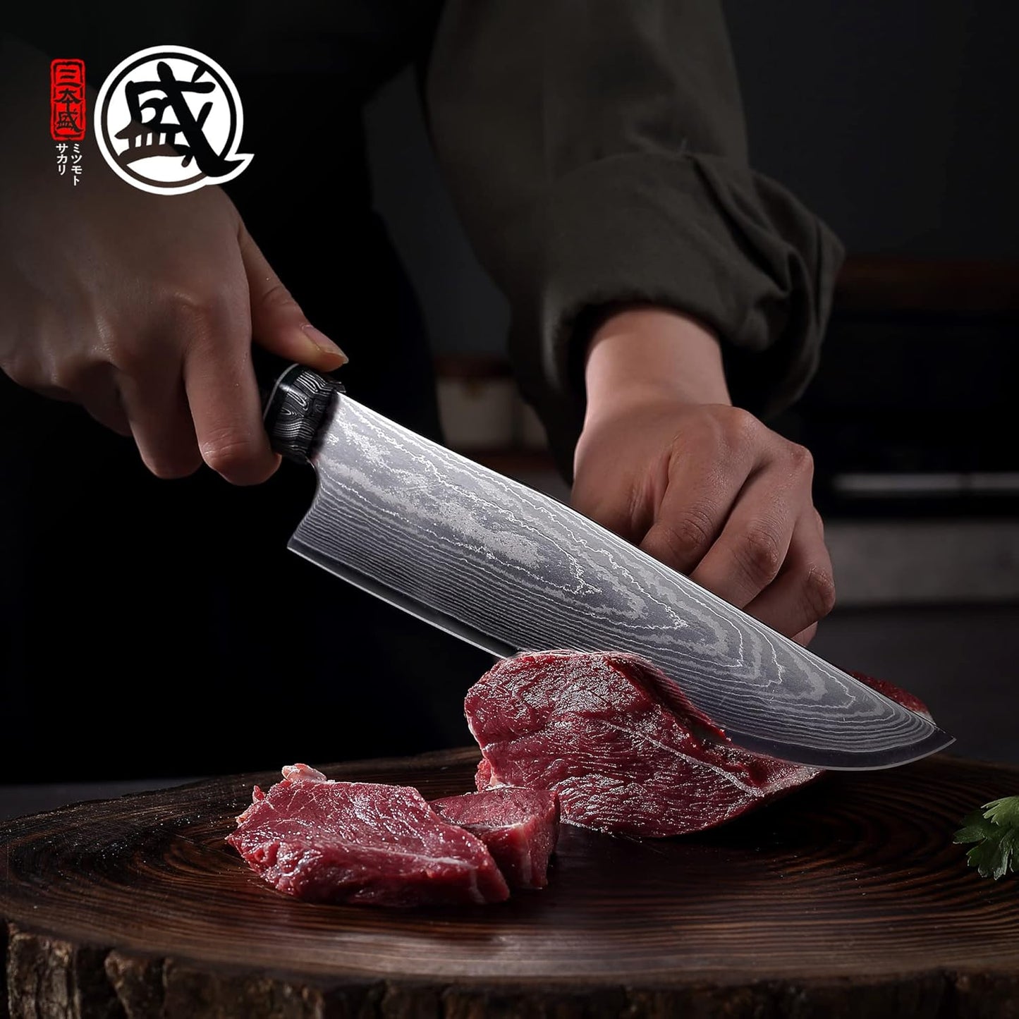 7 Inch Kiritsuke Chef Knife Damascus Steel - Hand Forged HAP40 Powder, Professional Kitchen Knife