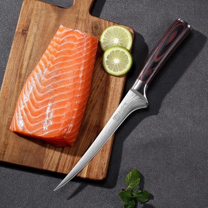 Utility Knife, 5 inch Paring knife, Damascus Chef Knife | Damascus VG10 Steel, Ergonomic Wood Handle, Ultra Sharp Multipurpose Chef Knife for Fruit, Vegetable & Meat, Gift Box