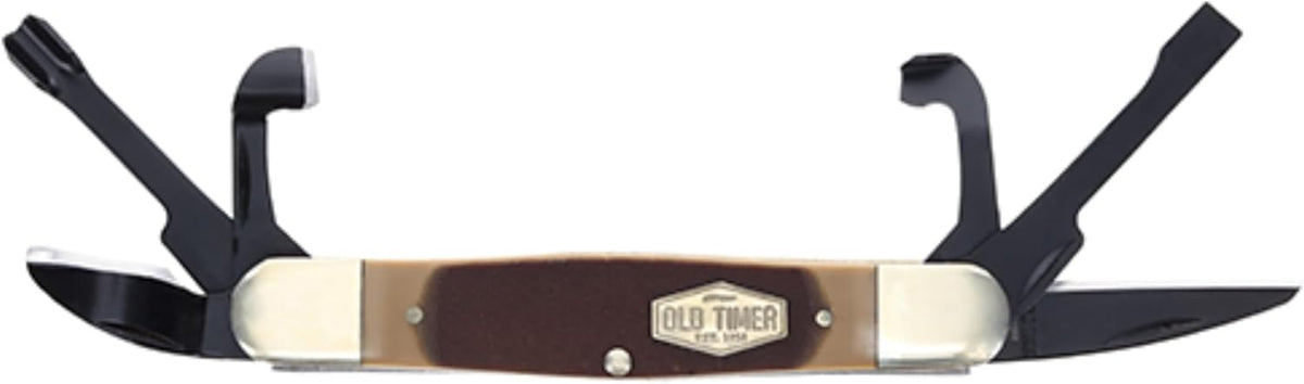 24OT Splinter Carvin' 6in Traditional Folding Whittling Knife with 1.5in Detail Blade, Sawcut Handle, Nickel Silver Bolsters, and Convenient Size for Carving, Camping, EDC, and Outdoors