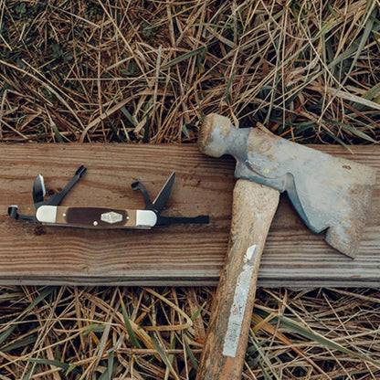 24OT Splinter Carvin' 6in Traditional Folding Whittling Knife with 1.5in Detail Blade, Sawcut Handle, Nickel Silver Bolsters, and Convenient Size for Carving, Camping, EDC, and Outdoors