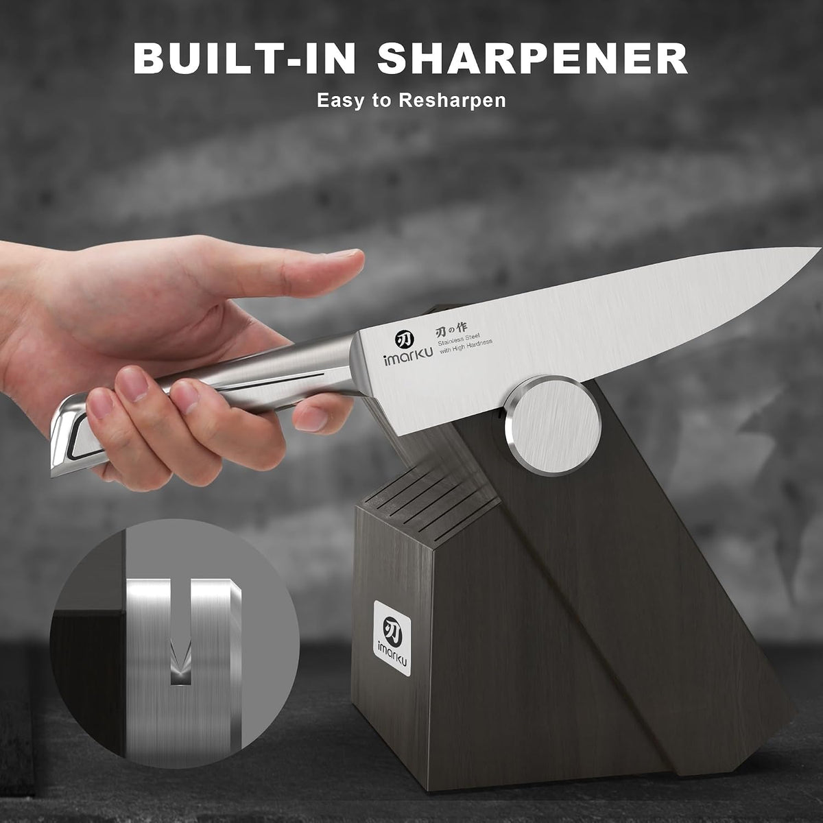 High-Carbon Stainless Steel Knife Set with Block