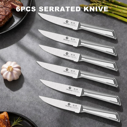 High-Carbon Stainless Steel Knife Set with Block