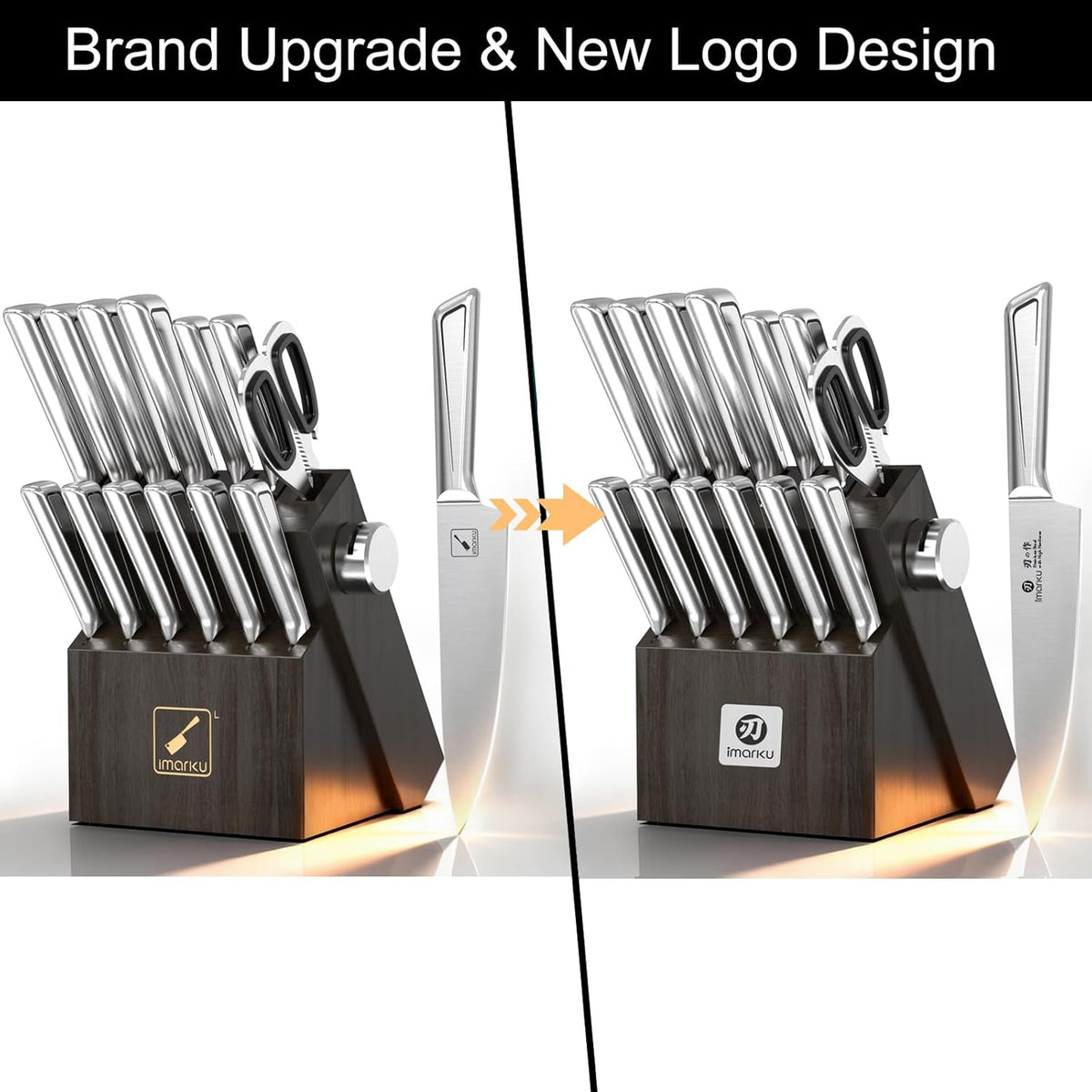 High-Carbon Stainless Steel Knife Set with Block