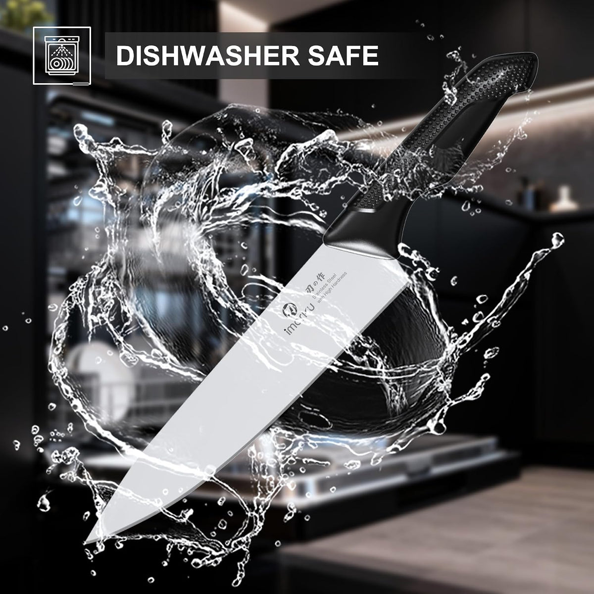 High-Carbon Stainless Steel Knife Set with Block
