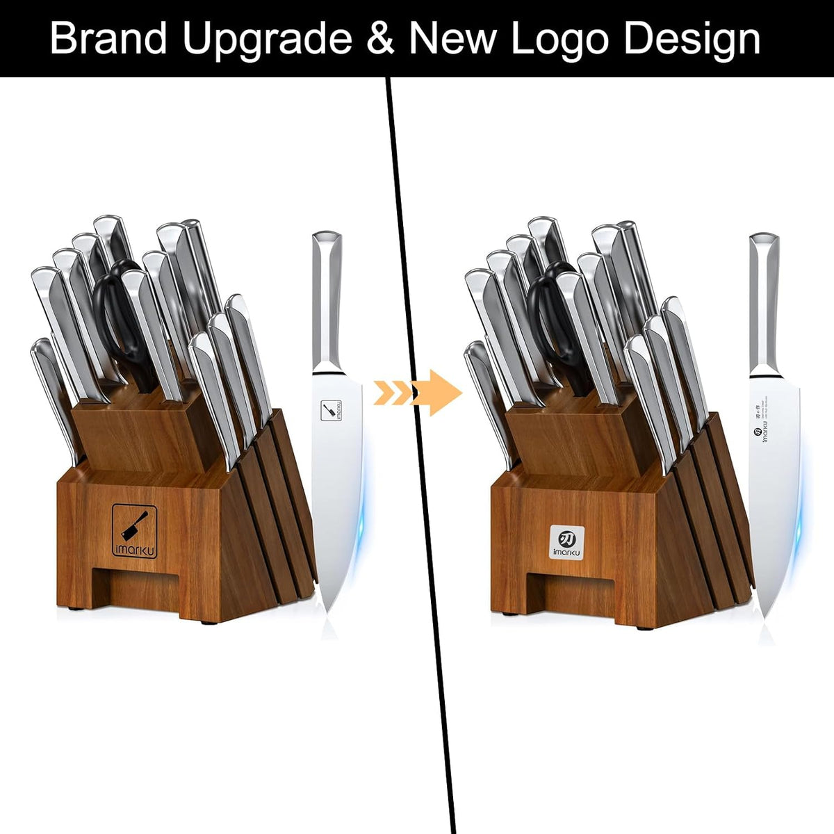 High-Carbon Stainless Steel Knife Set with Block