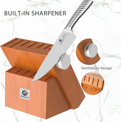 High-Carbon Stainless Steel Knife Set with Block