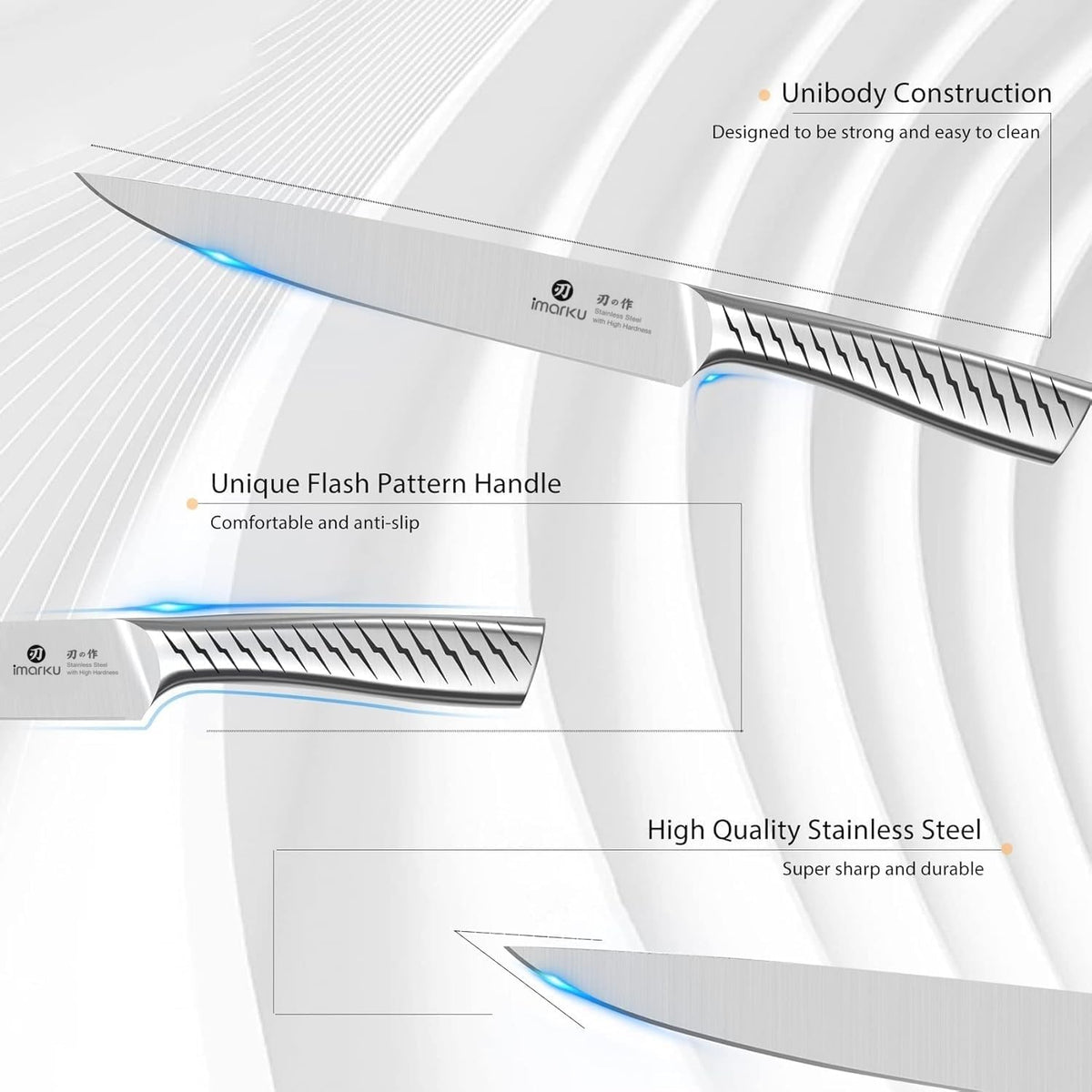 High-Carbon Stainless Steel Knife Set with Block