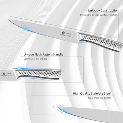 High-Carbon Stainless Steel Knife Set with Block