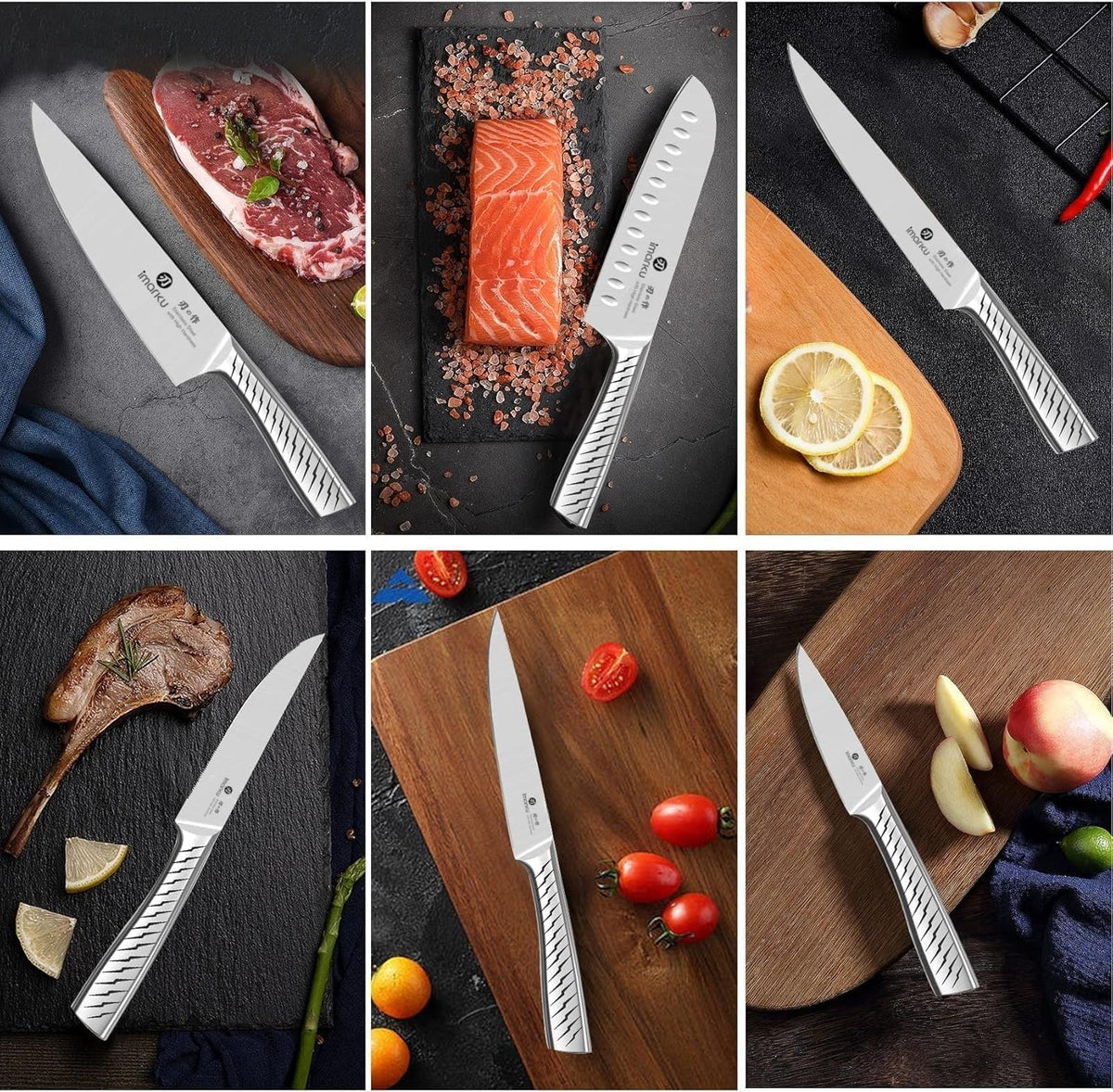 High-Carbon Stainless Steel Knife Set with Block