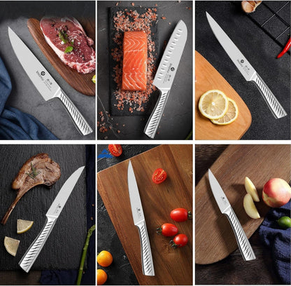 High-Carbon Stainless Steel Knife Set with Block