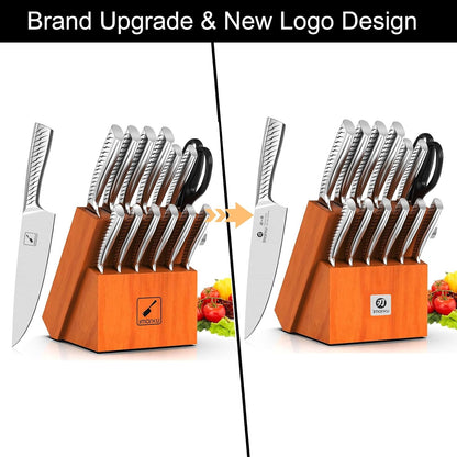 High-Carbon Stainless Steel Knife Set with Block