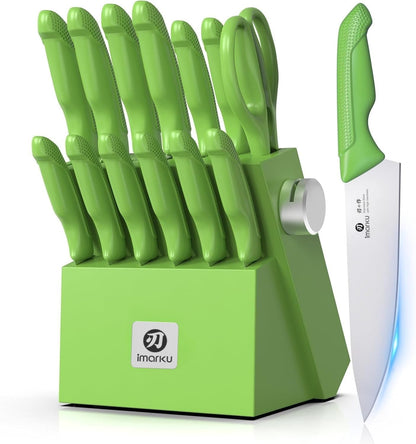 High-Carbon Stainless Steel Knife Set with Block