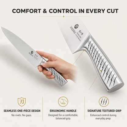 High-Carbon Stainless Steel Knife Set with Block