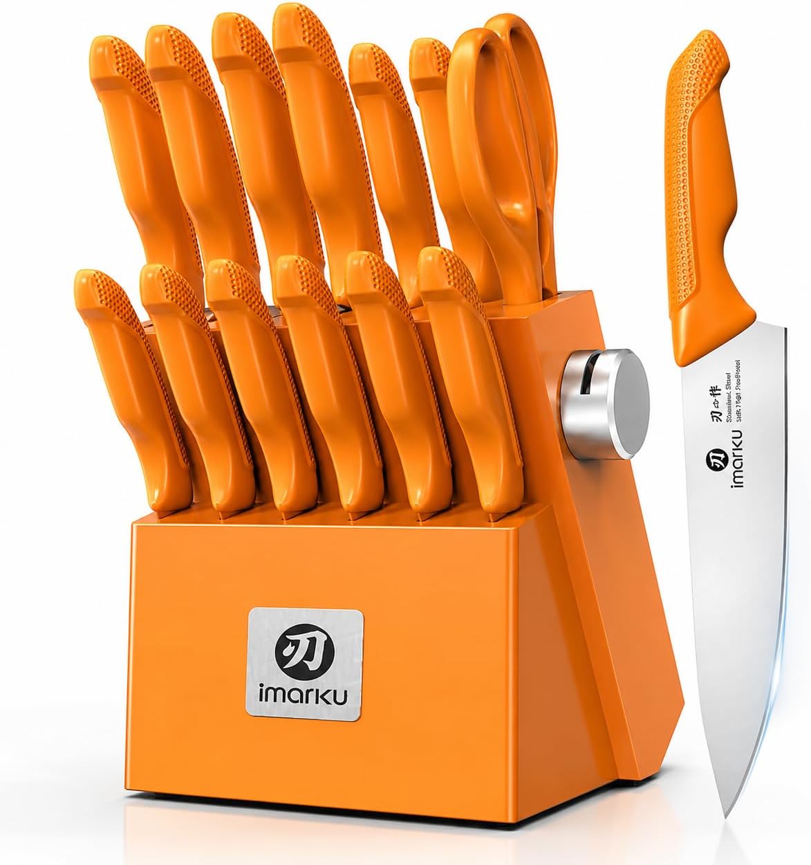 High-Carbon Stainless Steel Knife Set with Block