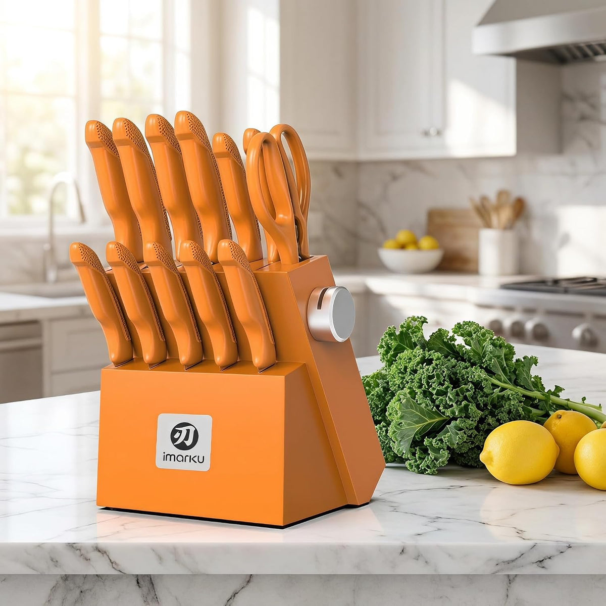 High-Carbon Stainless Steel Knife Set with Block