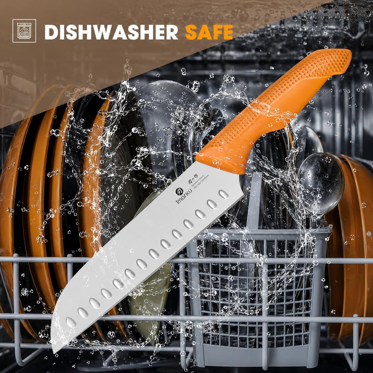 High-Carbon Stainless Steel Knife Set with Block