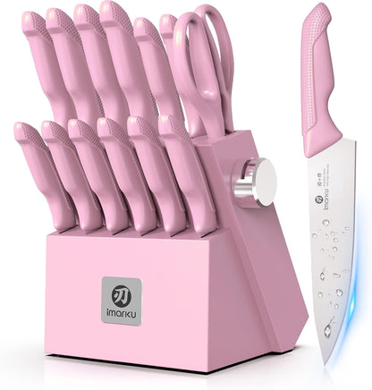 High-Carbon Stainless Steel Knife Set with Block